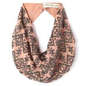Mignonne Gavigan Dakota Scarf Necklace Nude Gunmetal